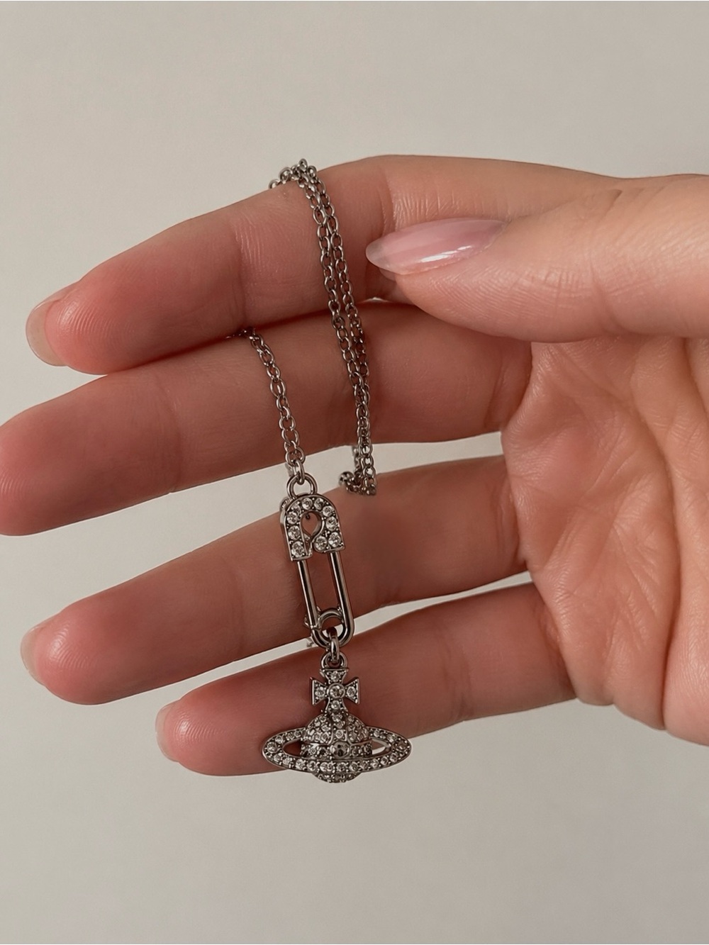 Vivienne Westwood Lucrece Crystal Orb Pendant Necklace – Silver - Picture 4 of 11